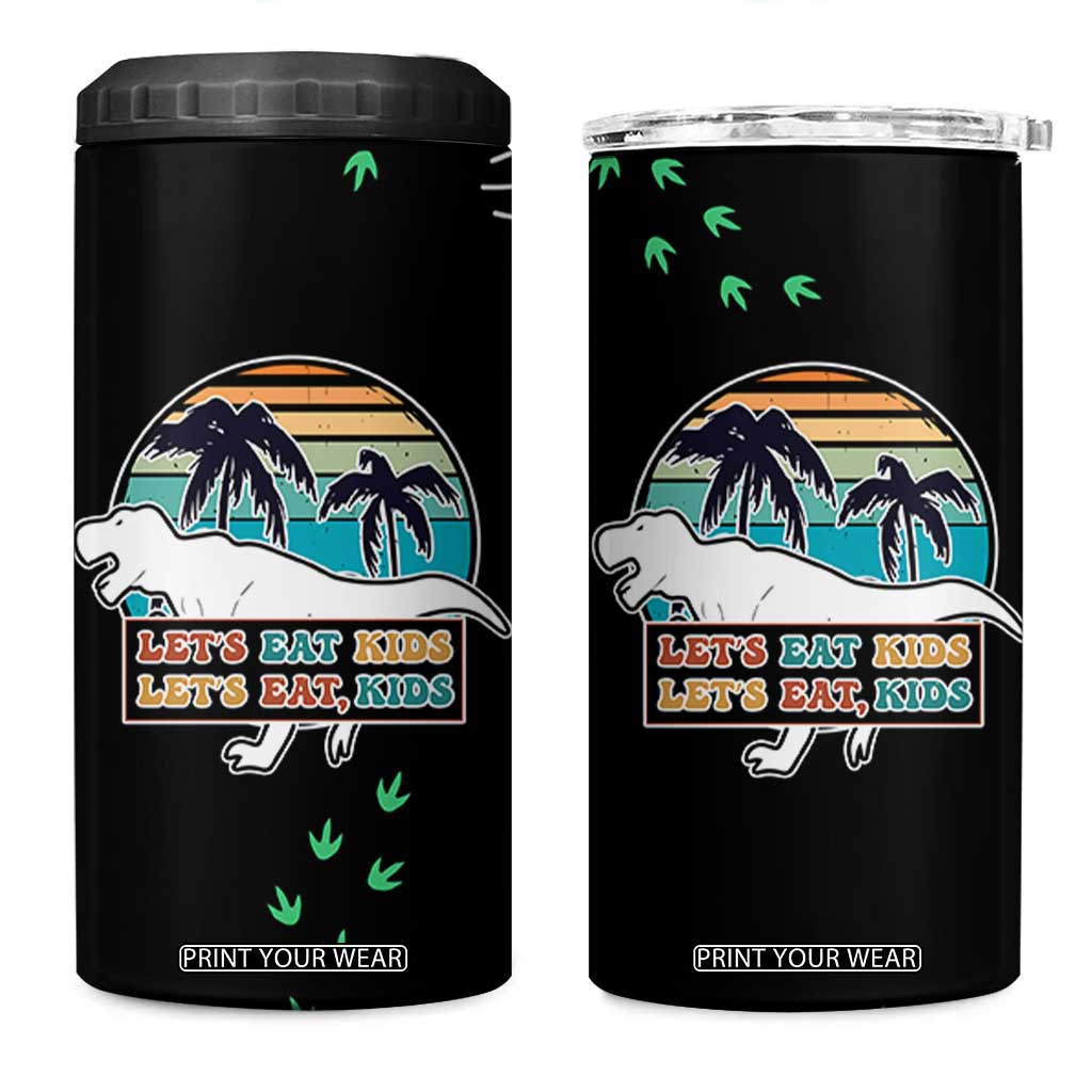 Grammar English Teacher 4 in 1 Can Cooler Tumbler Funny Dinosaurs Punctuation Saves Lives Lets Eat Kids TB10 One Size: 16 oz Black Print Your Wear