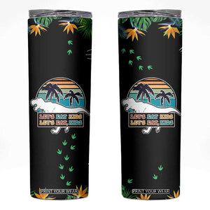 Grammar English Teacher Skinny Tumbler Funny Dinosaurs Punctuation Saves Lives Lets Eat Kids TB10 Black Print Your Wear