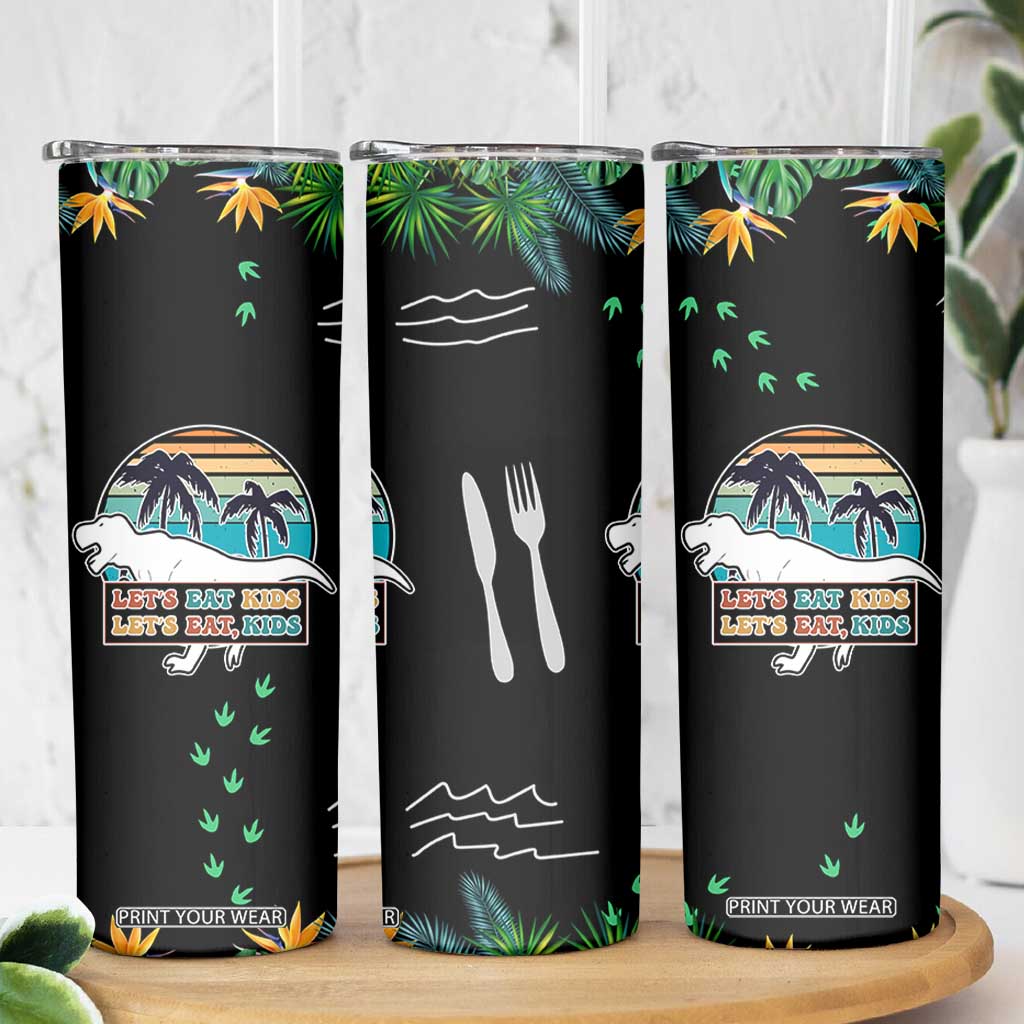 Grammar English Teacher Skinny Tumbler Funny Dinosaurs Punctuation Saves Lives Lets Eat Kids TB10 Print Your Wear