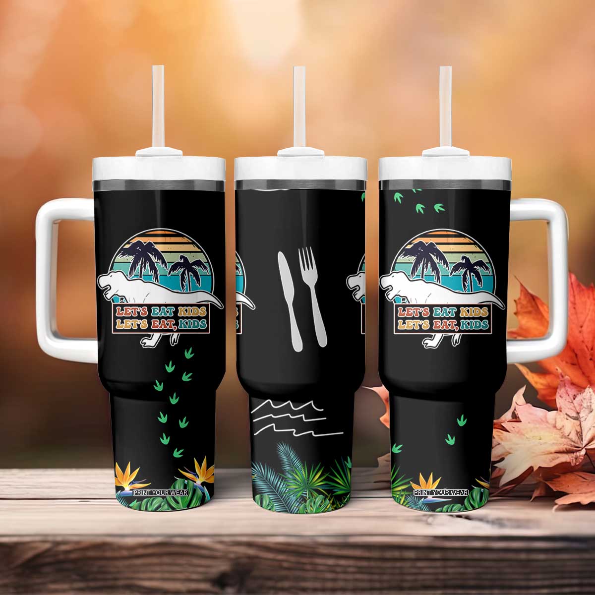 Grammar English Teacher Tumbler With Handle Funny Dinosaurs Punctuation Saves Lives Lets Eat Kids TB10 Print Your Wear