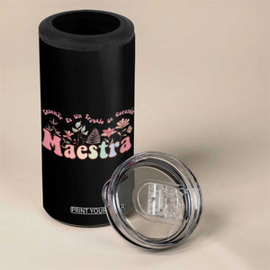 Maestra 4 in 1 Can Cooler Tumbler Vintage Floral Spanish Teacher Appreciation Gift Back To School TB10 Print Your Wear