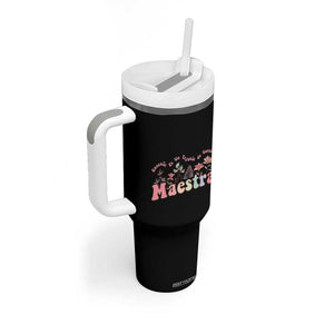 Maestra Tumbler With Handle Vintage Floral Spanish Teacher Appreciation Gift Back To School TB10 Print Your Wear