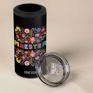 Maestra Bilingue Teacher 4 in 1 Can Cooler Tumbler Cinco De Mayo Spanish Mexican Teacher In Spansish TB10 Print Your Wear