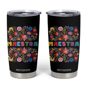 Maestra Bilingue Teacher Tumbler Cup Cinco De Mayo Spanish Mexican Teacher In Spansish TB10 (Copy) Black Print Your Wear