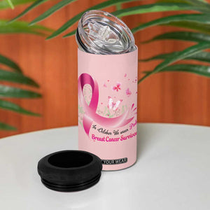 Breast Cancer Awareness 4 in 1 Can Cooler Tumbler In October We Wear Pink Cute Gnome TB10 Print Your Wear