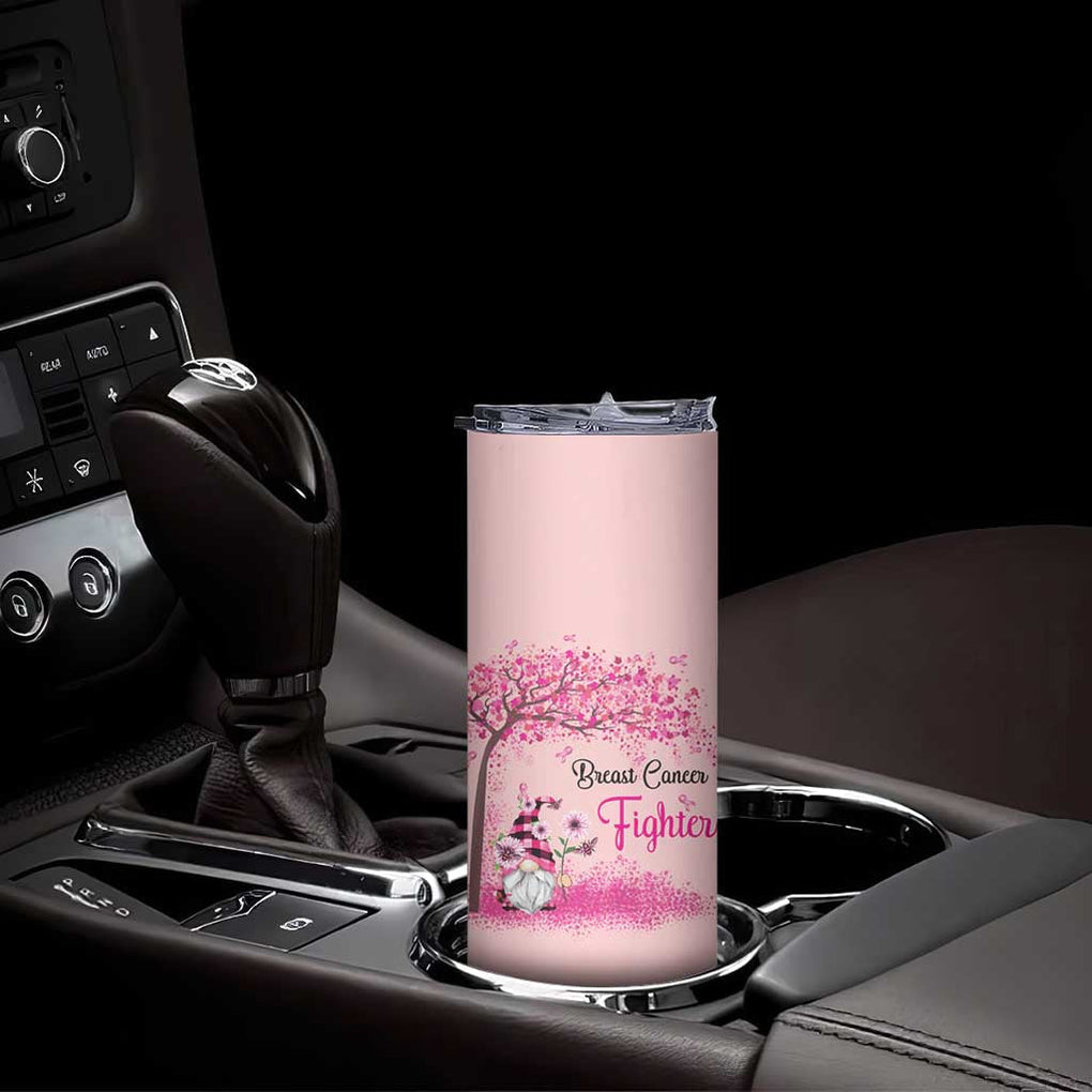 Breast Cancer Awareness Skinny Tumbler In October We Wear Pink Cute Gnome TB10 Print Your Wear