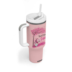 Breast Cancer Awareness Tumbler With Handle In October We Wear Pink Cute Gnome TB10 Print Your Wear