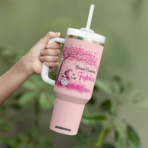 Breast Cancer Awareness Tumbler With Handle In October We Wear Pink Cute Gnome TB10 Print Your Wear