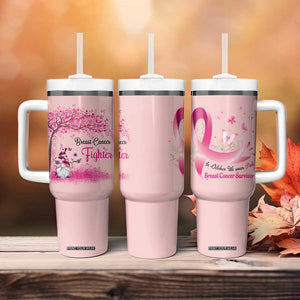 Breast Cancer Awareness Tumbler With Handle In October We Wear Pink Cute Gnome TB10 Print Your Wear