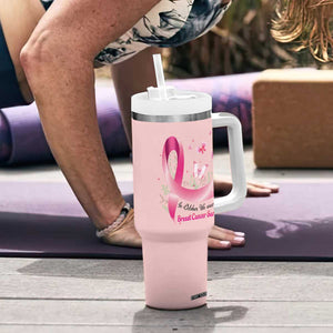 Breast Cancer Awareness Tumbler With Handle In October We Wear Pink Cute Gnome TB10 Print Your Wear