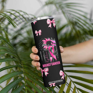 Breast Cancer Survivor Skinny Tumbler Pink Ribbon Sunflower USA Flag TB10 Print Your Wear