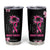 Breast Cancer Survivor Tumbler Cup Pink Ribbon Sunflower USA Flag TB10 Black Print Your Wear