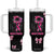 Breast Cancer Survivor Tumbler With Handle Pink Ribbon Sunflower USA Flag TB10 One Size: 40 oz Black Print Your Wear
