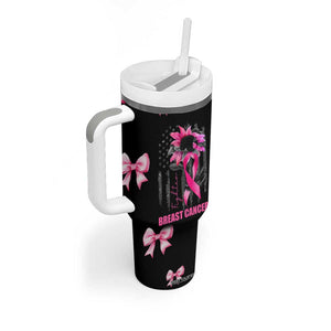 Breast Cancer Survivor Tumbler With Handle Pink Ribbon Sunflower USA Flag TB10 Print Your Wear
