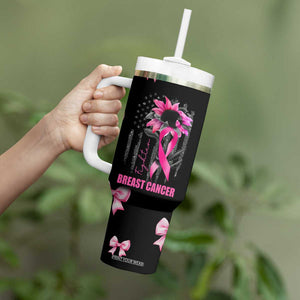 Breast Cancer Survivor Tumbler With Handle Pink Ribbon Sunflower USA Flag TB10 Print Your Wear