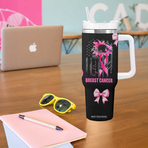 Breast Cancer Survivor Tumbler With Handle Pink Ribbon Sunflower USA Flag TB10 Print Your Wear