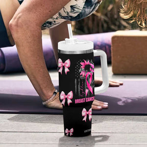 Breast Cancer Survivor Tumbler With Handle Pink Ribbon Sunflower USA Flag TB10 Print Your Wear