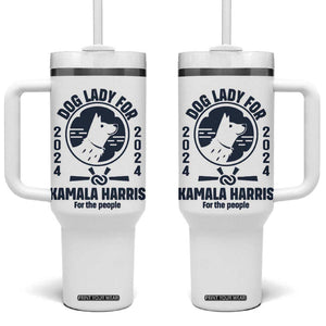 Childless Dog Lady Kamala Tumbler With Handle Harris For The People President 2024 Feminist Womens Power TB10 One Size: 40 oz White Print Your Wear