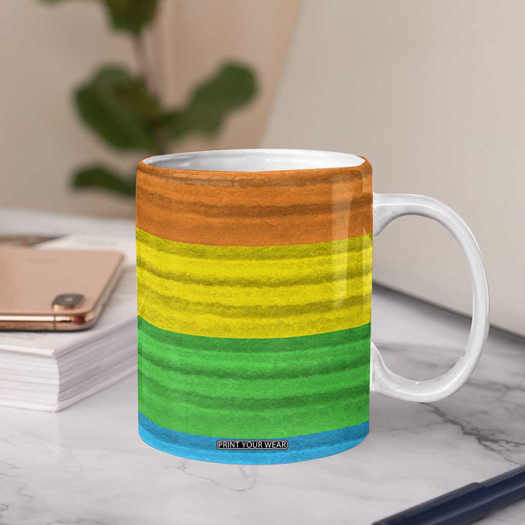 LGBTQ Pride Coffee Mug Kiss Whoever The Fuck You Want LGBT Rainbow Flag TB10 Print Your Wear