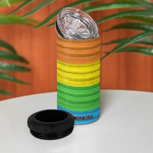 LGBTQ Pride 4 in 1 Can Cooler Tumbler Kiss Whoever The Fuck You Want LGBT Rainbow Flag TB10 Print Your Wear