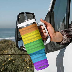 LGBTQ Pride Tumbler With Handle Kiss Whoever The Fuck You Want LGBT Rainbow Flag TB10 Print Your Wear