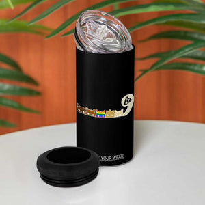 Peace LGBT Kamala Harris Tim Walz 2024 4 in 1 Can Cooler Tumbler Comma La 'Kamala' Childless Cat Ladies Fun Gift TB10 Print Your Wear