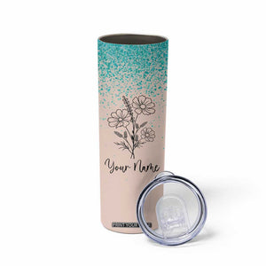 Personalized Gifts for Her Skinny Tumbler Custom Name Flower Bridesmaid Proposal Birthday Christmas Gift TB10 Print Your Wear