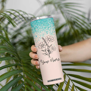 Personalized Gifts for Her Skinny Tumbler Custom Name Flower Bridesmaid Proposal Birthday Christmas Gift TB10 Print Your Wear