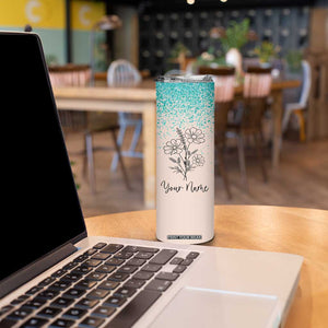 Personalized Gifts for Her Skinny Tumbler Custom Name Flower Bridesmaid Proposal Birthday Christmas Gift TB10 Print Your Wear