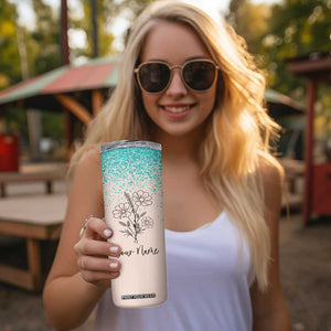 Personalized Gifts for Her Skinny Tumbler Custom Name Flower Bridesmaid Proposal Birthday Christmas Gift TB10 Print Your Wear