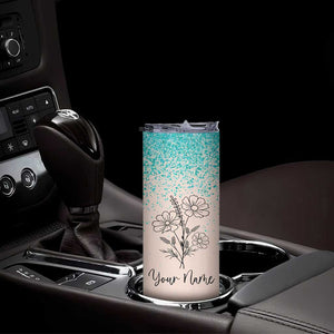 Personalized Gifts for Her Skinny Tumbler Custom Name Flower Bridesmaid Proposal Birthday Christmas Gift TB10 Print Your Wear