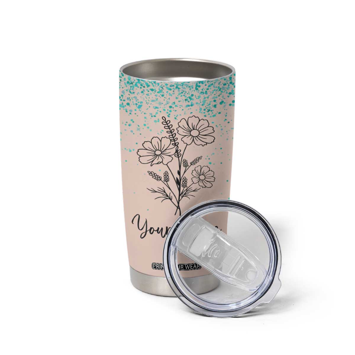 Personalized Gifts for Her Tumbler Cup Custom Name Flower Bridesmaid Proposal Birthday Christmas Gift TB10 Print Your Wear