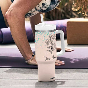 Personalized Gifts for Her Tumbler With Handle Custom Name Flower Bridesmaid Proposal Birthday Christmas Gift TB10 Print Your Wear