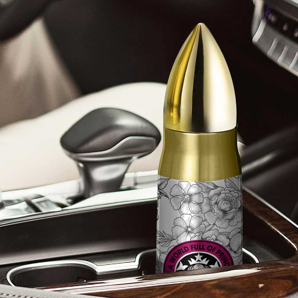 In A World Full Of Princesses Be A Chingona Bullet Tumbler Dia De Los Muertos Flower Spanish Slang TB10 Print Your Wear