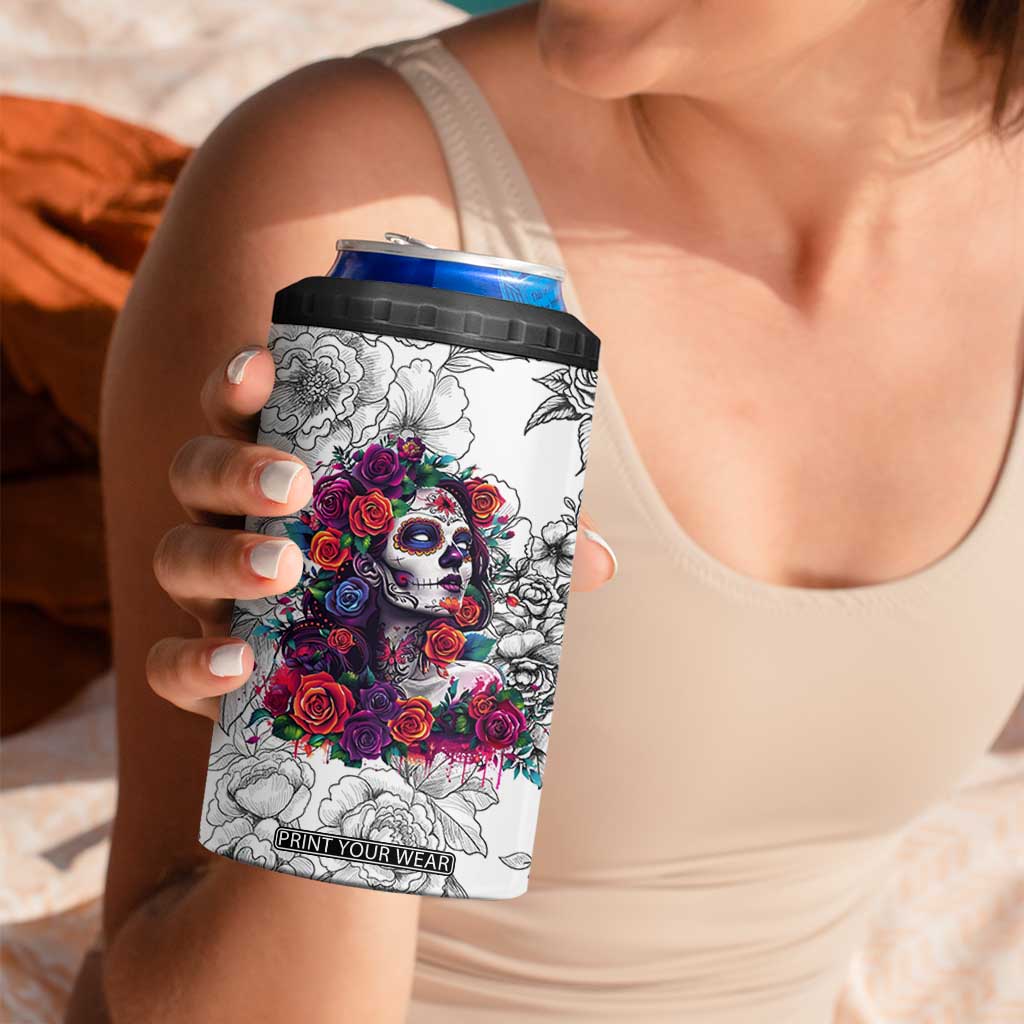 In A World Full Of Princesses Be A Chingona 4 in 1 Can Cooler Tumbler Dia De Los Muertos Flower Spanish Slang TB10 Print Your Wear