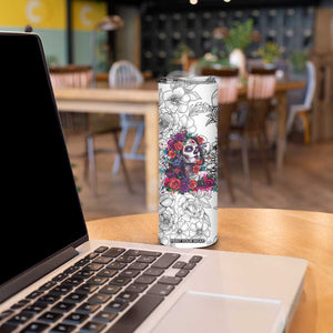 In A World Full Of Princesses Be A Chingona Skinny Tumbler Dia De Los Muertos Flower Spanish Slang TB10 Print Your Wear