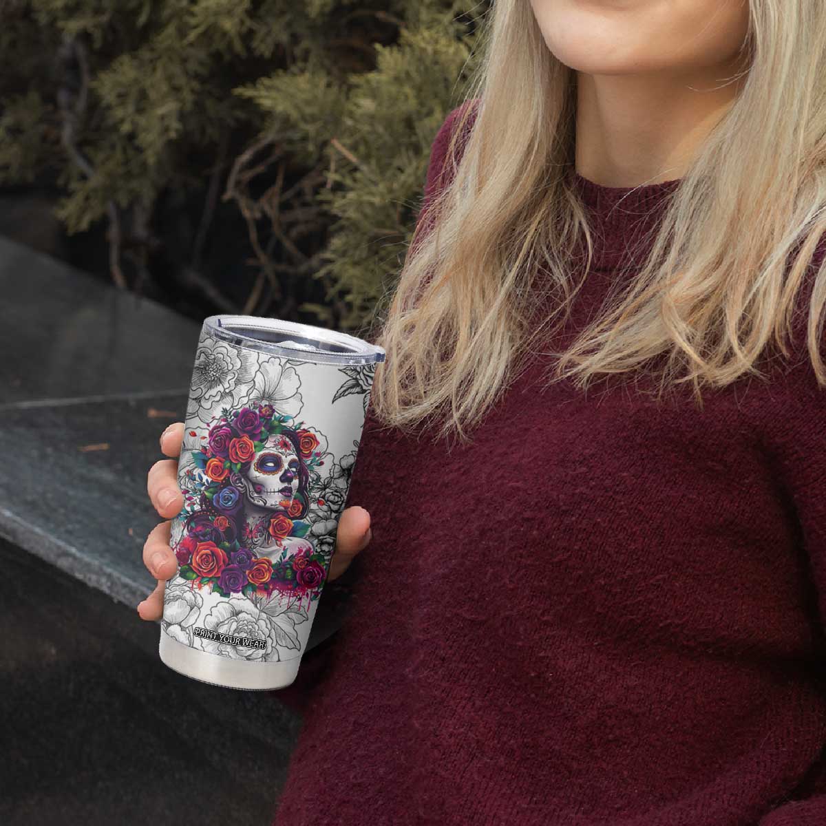 In A World Full Of Princesses Be A Chingona Tumbler Cup Dia De Los Muertos Flower Spanish Slang TB10 Print Your Wear
