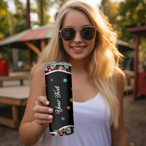 Personalized Sugar Skull Skinny Tumbler - Custom Name Flower Gothic Gifts For Latina Mexican Girls Women TB10 Print Your Wear