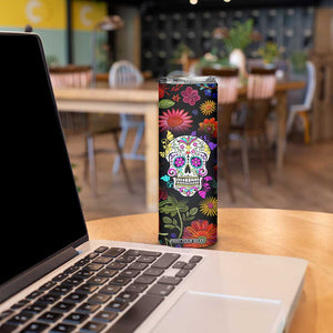Personalized Gift Skinny Tumbler Custom Name Sugar Skull Mexican Art Birthday Christmas Gifts for Her TB10 Print Your Wear