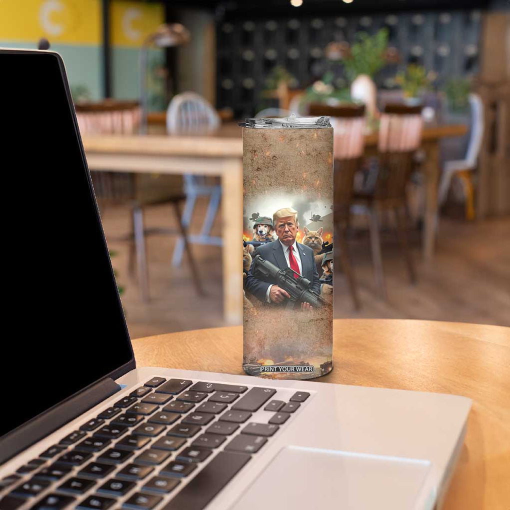 Make Pets Safe Again Trump 2024 Save Our Pets Skinny Tumbler American Flag TB10 Print Your Wear