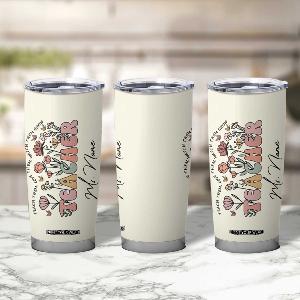 Personalized Teacher Appreciation Gifts Tumbler Cup Custome Name Back to School Thank You Christmas Gift Bulk TB10 Print Your Wear