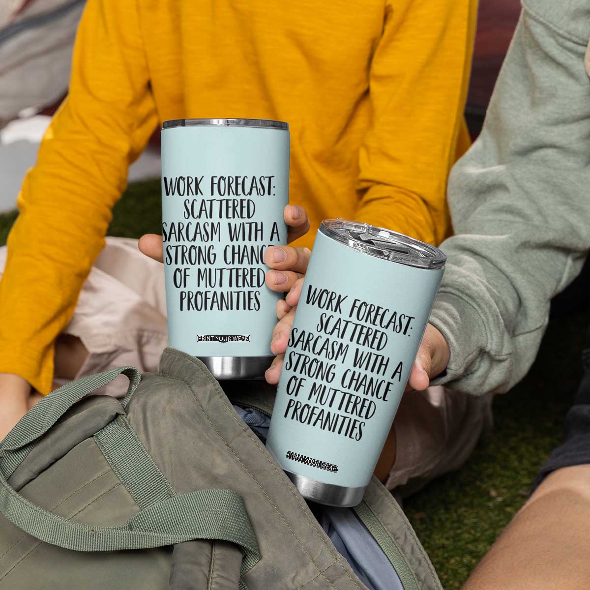 Funny Coworker Gifts Tumbler Cup Work Forecast Sarcastic Gag Present for Boss Employer Teal Mint TB10 Print Your Wear