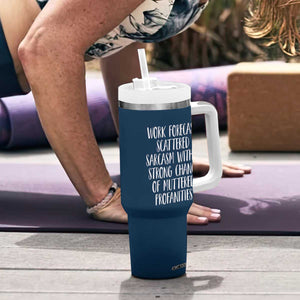 Funny Coworker Gifts Tumbler With Handle Work Forecast Sarcastic Gag Present for Boss Employer Navy TB10 Print Your Wear
