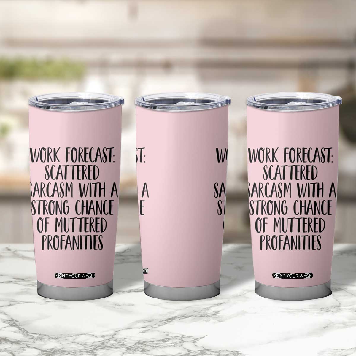 Funny Coworker Gifts Tumbler Cup Work Forecast Sarcastic Gag Present for Boss Employer Pink TB10 Print Your Wear