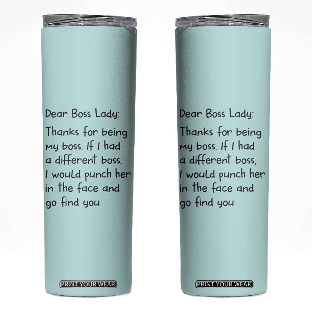 Funny Boss Gifts for Women Skinny Tumbler Bosses Day Funny Boss Lady Gift Ideas TB10 Pink Print Your Wear