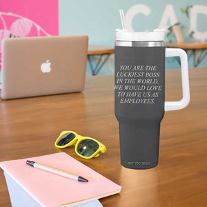 Gift for Boss Tumbler With Handle You Are The Luckiest Boss In The World TB10 Print Your Wear