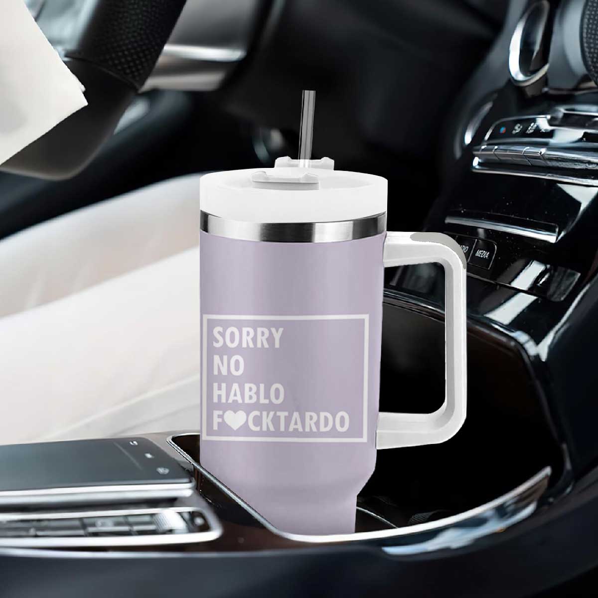 Sorry No Hablo Fuctardo Tumbler With Handle Funny Sarcastic Office Birthday Gift For Women Mom TB10 Print Your Wear