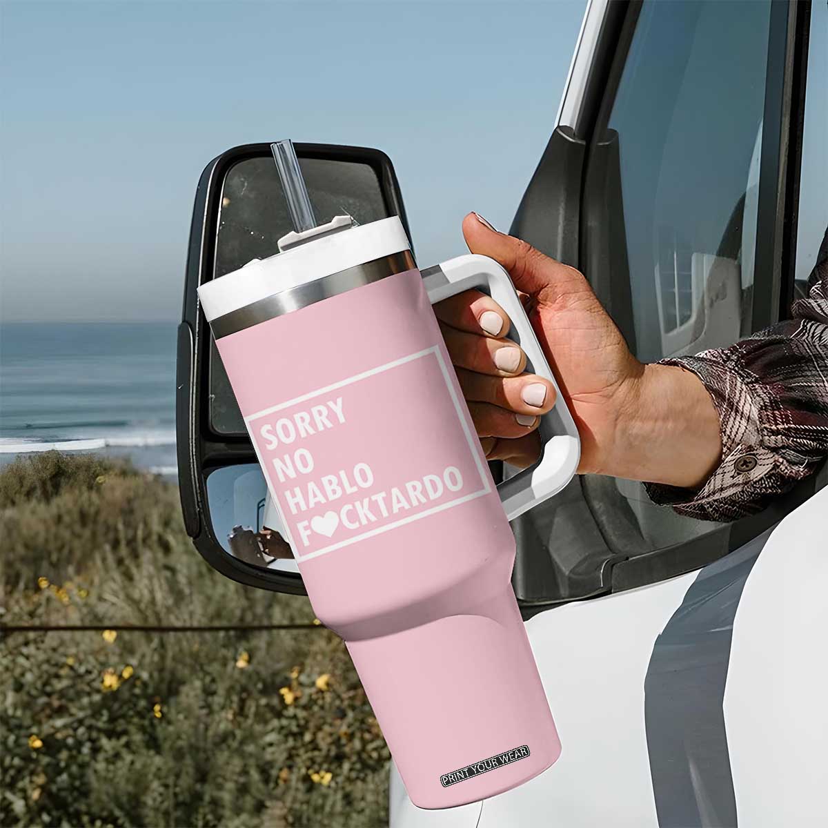 Sorry No Hablo Fuctardo Tumbler With Handle Men Women Office Work Employee Boss Coworkers Friends TB10 Print Your Wear