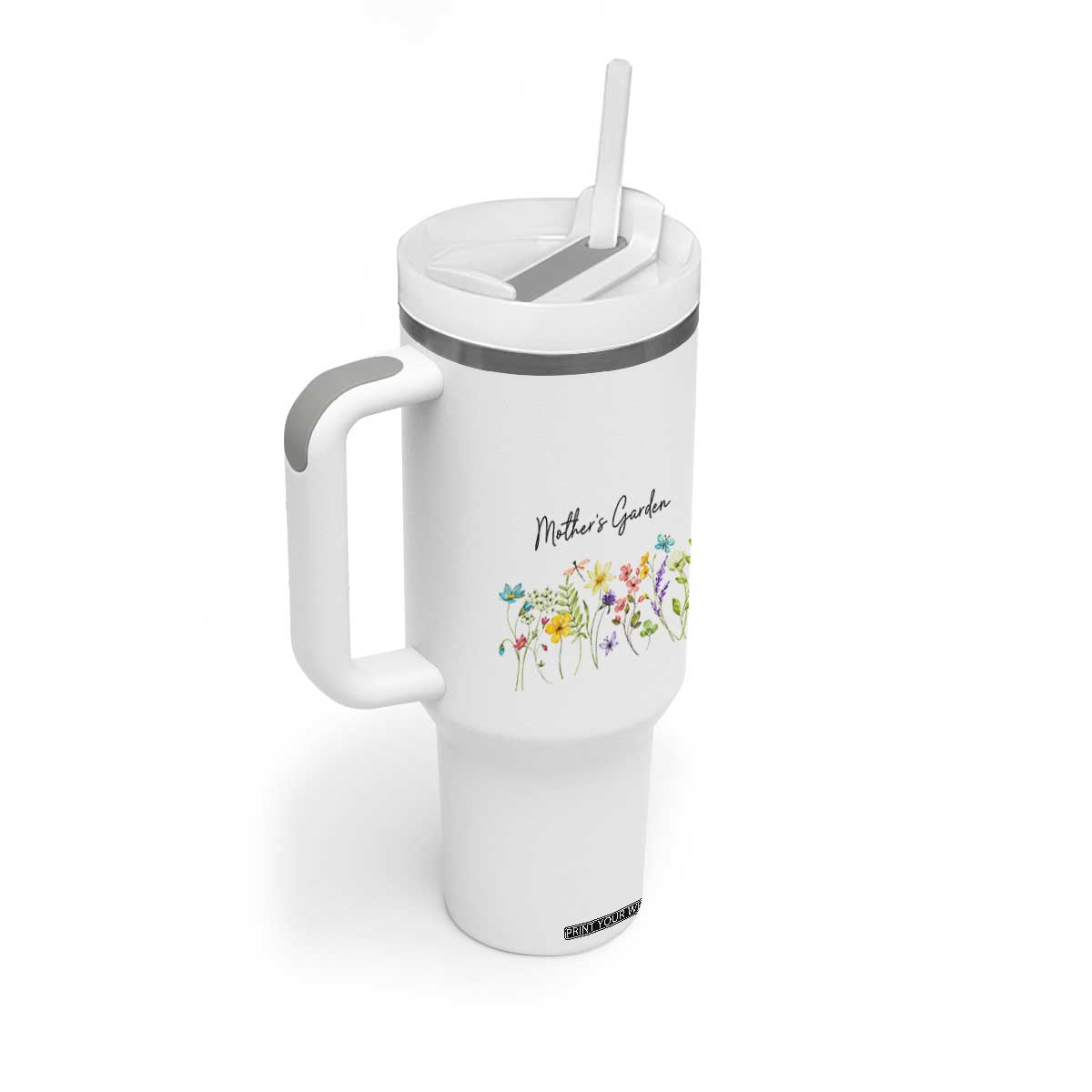Mothers Garden Tumbler With Handle Mother's Day Flower Mom Gifts TB10 Print Your Wear