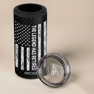 The Legend Has Retired 4 in 1 Can Cooler Tumbler Goodbye Present Farewell Gifts For Coworker US Flag TB10 Print Your Wear